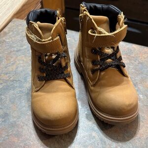 Wonder Nation Tan Kids Boots with Black Laces